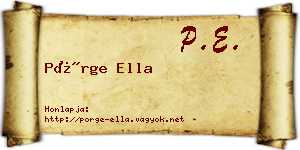 Pörge Ella névjegykártya